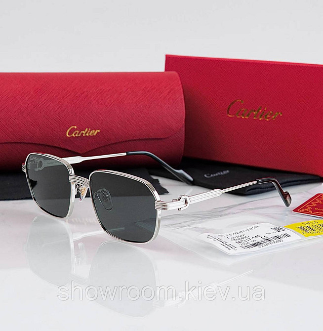 Чоловічі сонцезахисні окуляри (0445) silver Lux Київ - фото 1