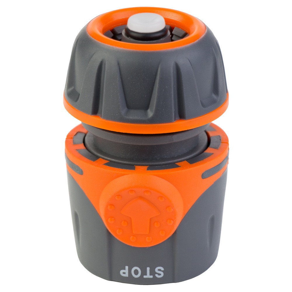 Конектор 1⁄2" швидкознімний для шланга 1⁄2" аквастоп (ABS+TPR) FLORA (5015494) Київ - фото 1