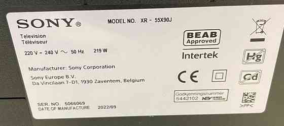 55" Безрамний 9 серія 4К UHD 120 гц.Smart SONY 55"x90J Харків