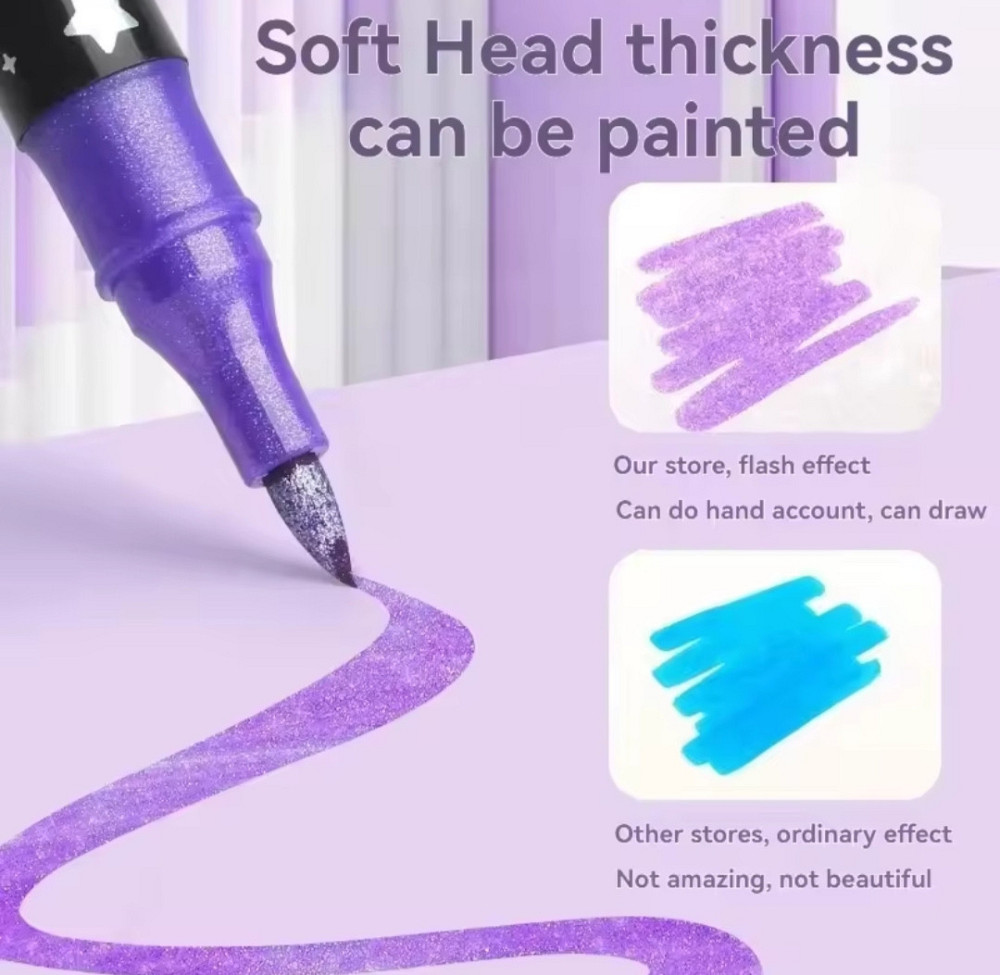 Глитер Маркеры 24шт Київ - фото 3