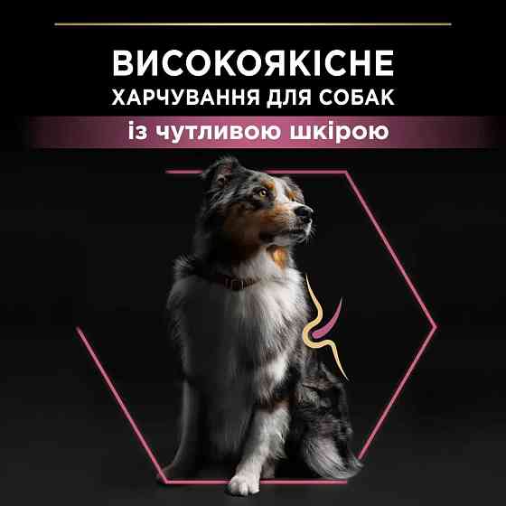 Сухий корм PRO PLAN Medium Adult 1+ Sensitive Skin для дорослих собак середніх порід, з чутливою шкірою, з лососем, 14 кг Київ