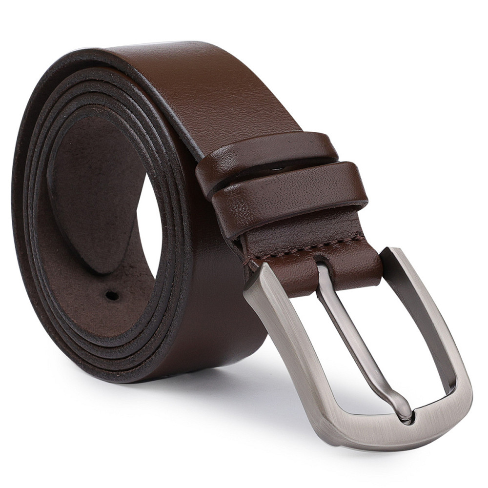Кожаный мужской гладкий ремень Vintage 20726 Коричневый Киев - изображение 3