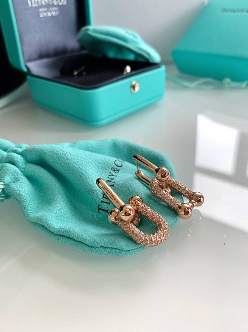 Tiffany hardwear серьги розовое золото (покрытие) в роскошной подарочной упаковке Одесса - изображение 5