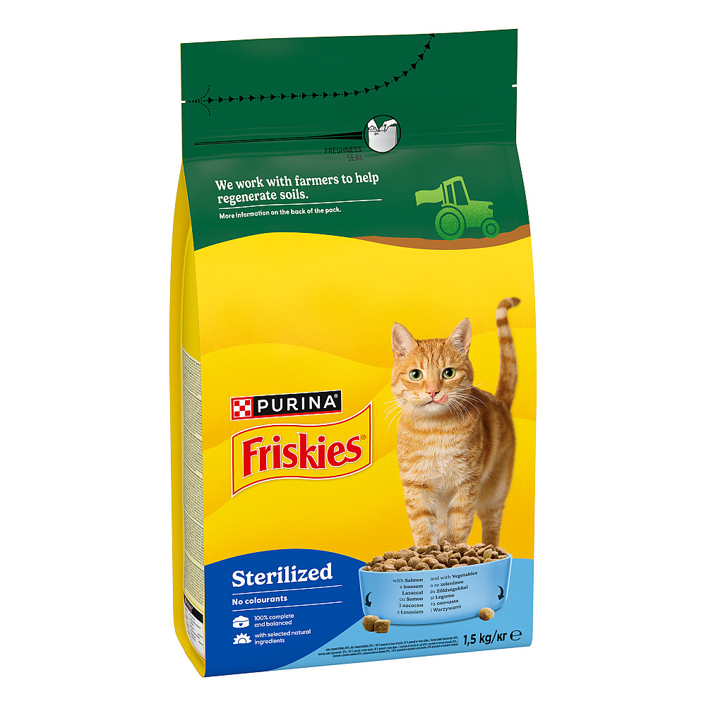 Сухий корм FRISKIES Sterilized для дорослих стерилізованих котів, з лососем, тунцем та овочами, 1.5 кг Київ - фото 3