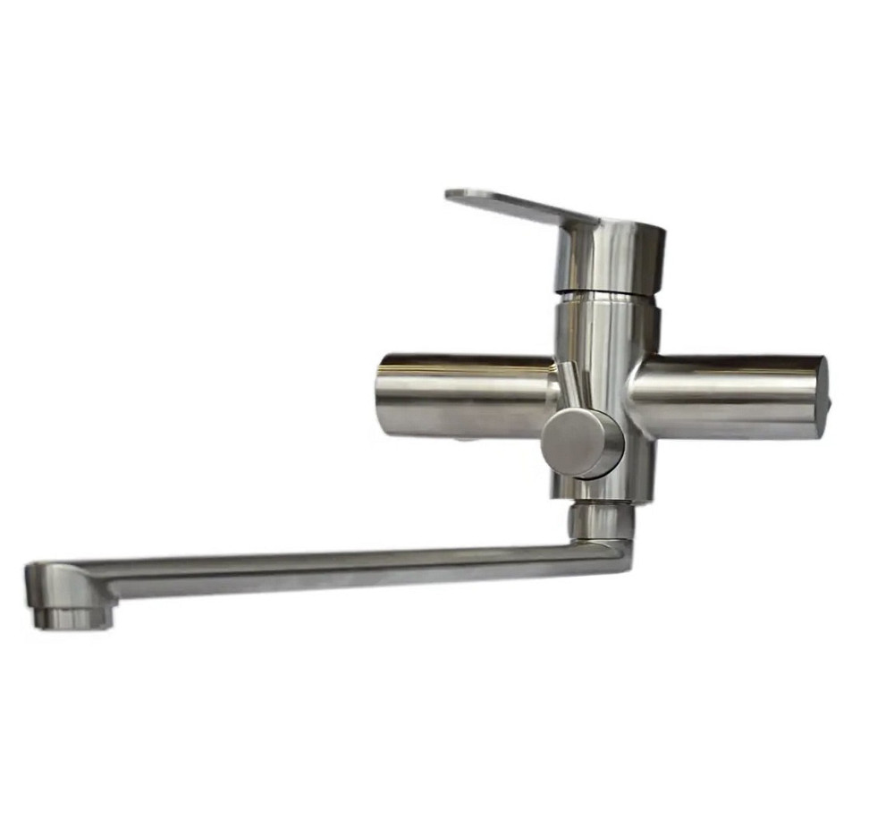 Смеситель для ванны универсальный Zerix DAX-006 (EURO) нержавеющая сталь (ZX3150) Черновцы - изображение 2