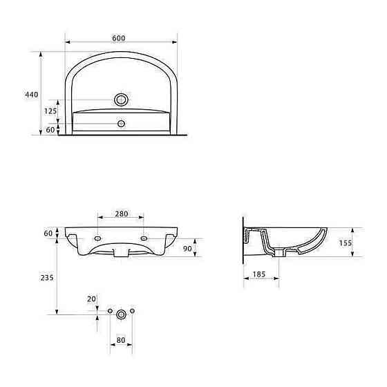 Умывальник мебельный Cersanit ARTECO 60 (000009885) Киев