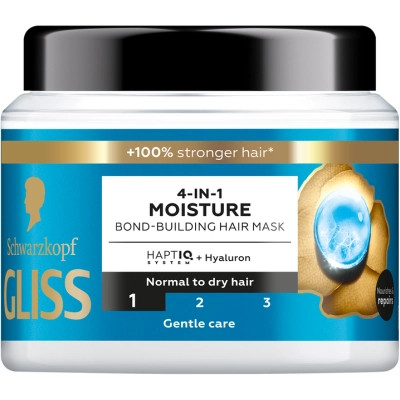 Маска для волос Gliss 4-In-1 Aqua Revive Moisture Bond-Building Hair Mask 400 мл (9000101726213) Винница - изображение 1