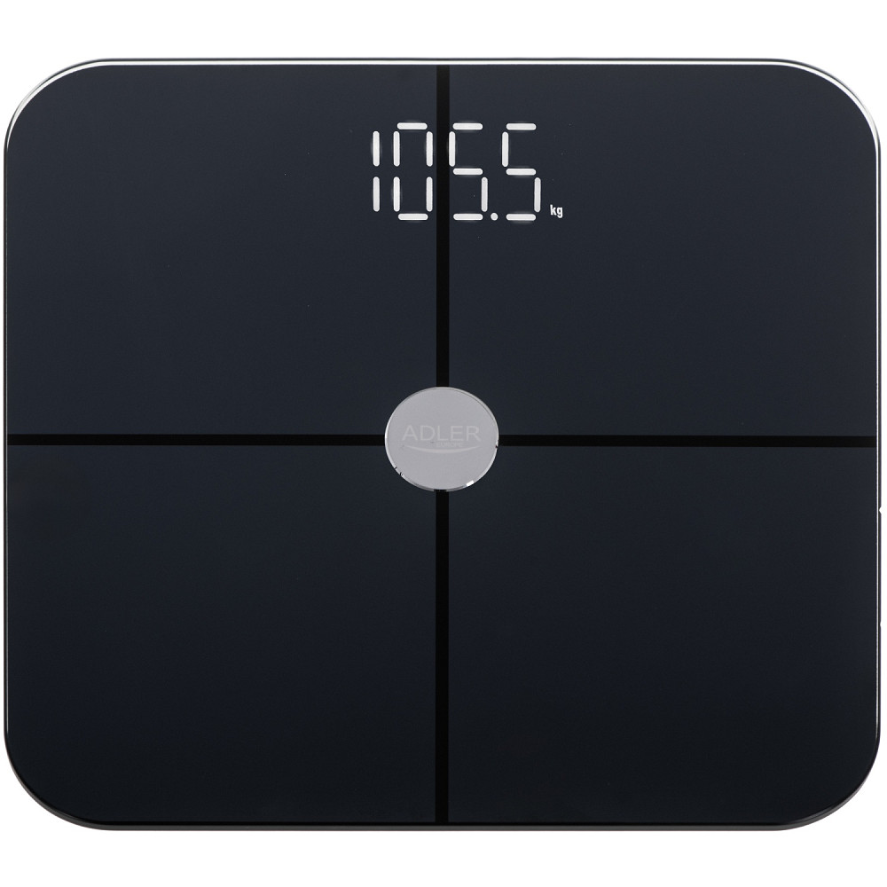Ваги напольні Adler AD 8187 black електронні/ Smart/ 180кг/ 4хААА/ автовимкнення/ чорні Винница - изображение 1