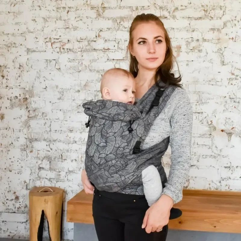 Май-слінг жаккардовий з народження до 36 місяців Coolbabka Сірий Leaf Кривий Ріг - фото 1