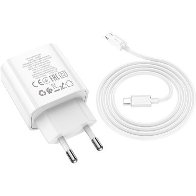 Зарядний пристрій HOCO C80A Plus Rapido PD20W+QC3.0 charger set(C to C) White (6931474779908) Вінниця - фото 4