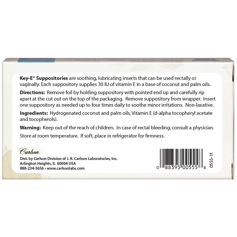 Свічки з вітаміном Е Carlson Key • E Suppositories 12 шт Київ - фото 2