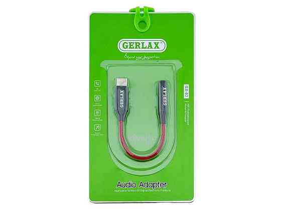 Перехідник Type-C-AUX аудіо Type-C 3,5 GX-03 червоний (працює з розємом 3,5) ТМ Gerlax Київ