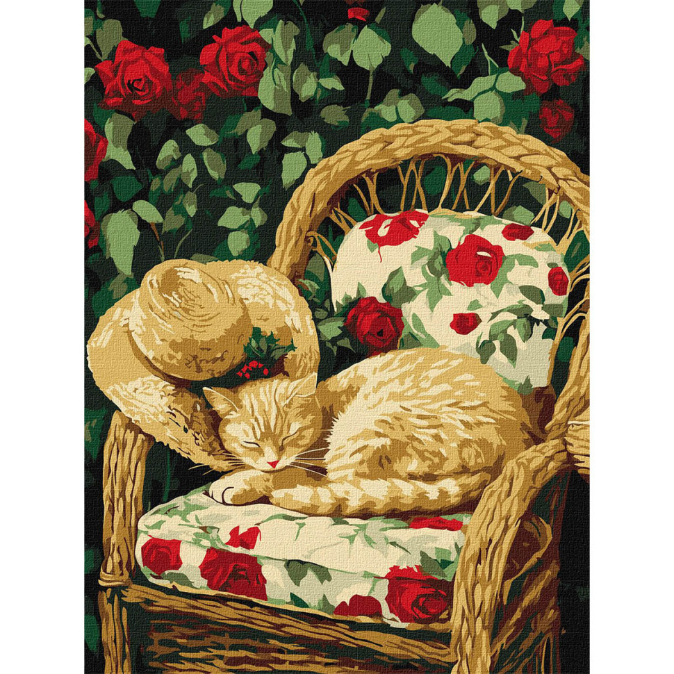 Картина за номерами "Кіт у саду" KHO6712, 30х40 см Вінниця - фото 1