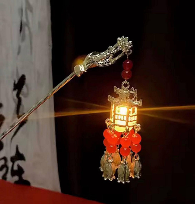 Шпилька для волос китайский фонарь LED подсветка 12,5 см на батарейках Киев - изображение 1