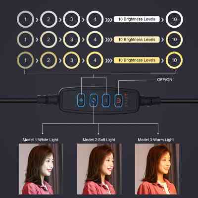 Набір блогера Puluz Ring USB LED lamp 10.2&quot;+ table mount 140cm (PKT3039) Вінниця
