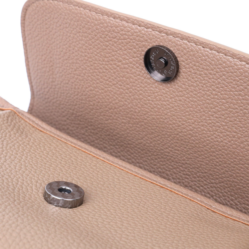 Женская сумка с фактурным клапаном из натуральной кожи Vintage 22329 Пудровая Киев - изображение 7