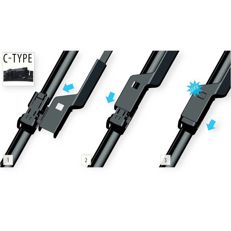 Щетки oximo модельные безкаркасные (к-т 2шт) c-type 650 + 550 мм дворника Мукачево - изображение 3