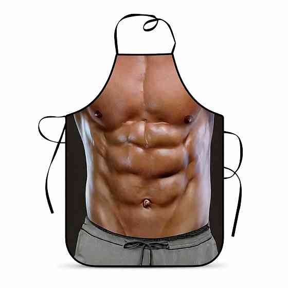 Фартук для мужчин с принтом мышц 80 на 60 см коричневый Киев