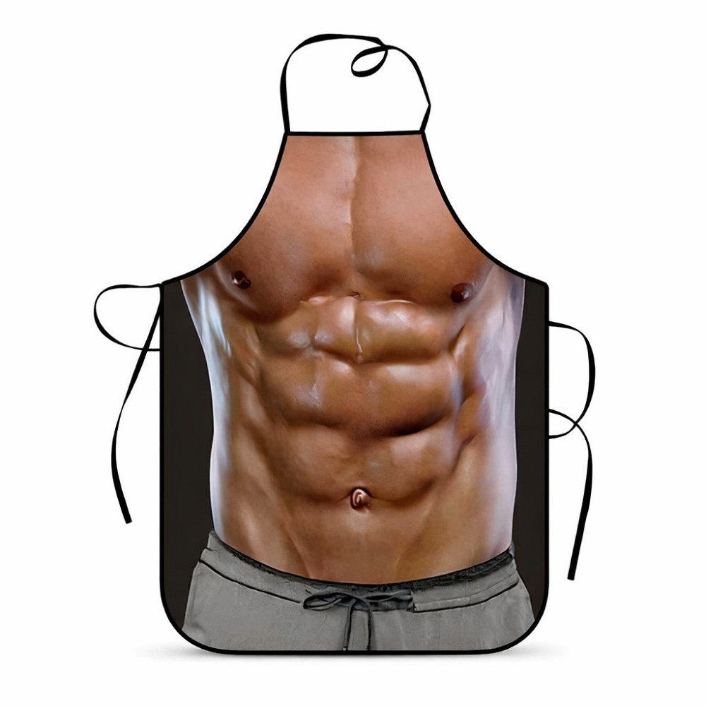 Фартук для мужчин с принтом мышц 80 на 60 см коричневый Киев - изображение 3