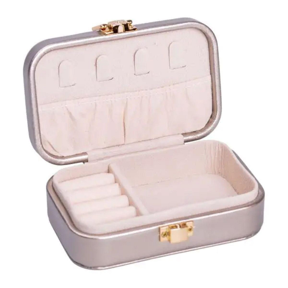 Скринька для прикрас з еко шкіри 12×7.5×4 см із застібкою органайзер для ювелірних виробів HP-5-34CR Київ - фото 2