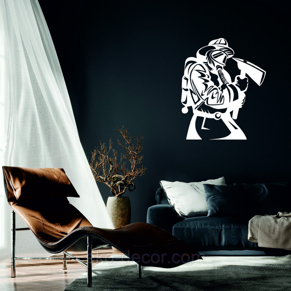 Декоративное настенное Панно «Пожарник» , Декор на стену 110*92 см, Белый Киев - изображение 1