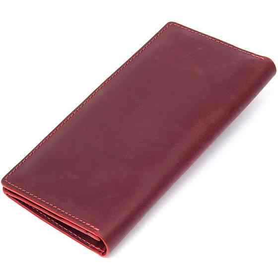 Кожаное винтажное портмоне GRANDE PELLE 11468 Бордовый Киев