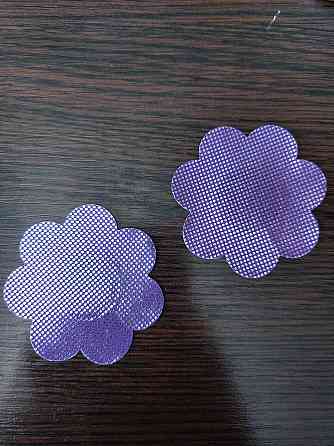 Наклейки на груди Ромашки 75 мм бузково-сріблястий Київ