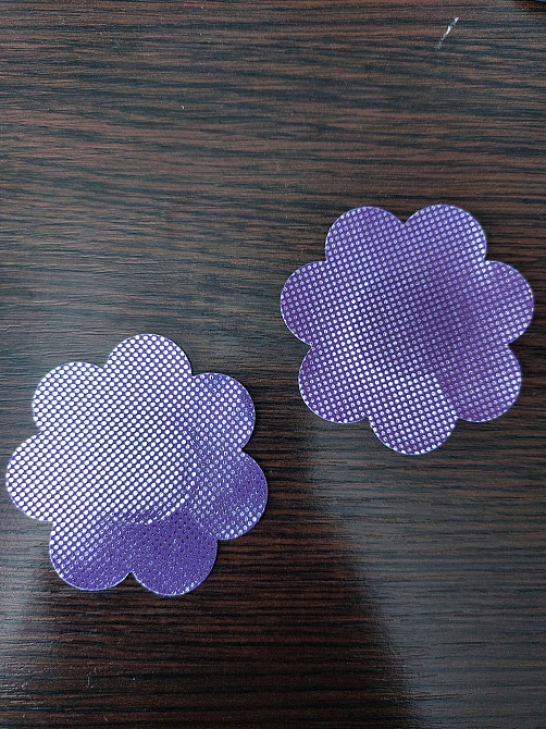 Наклейки на груди Ромашки 75 мм бузково-сріблястий Київ - фото 1