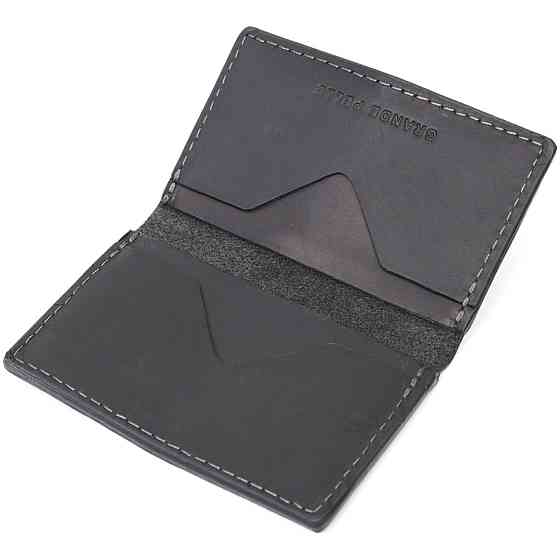 Надійний картхолдер з утримувачем для Apple AirTag з натуральної шкіри GRANDE PELLE 11605 Чорний Київ