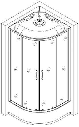 Душовий бокс напівкруглий BZURA H90GBB BRAVO (4уп.) Київ