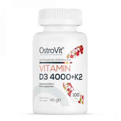Вітамін D3 + К2 OstroVit Vitamin D3 4000+K2 100 tabl Луцьк