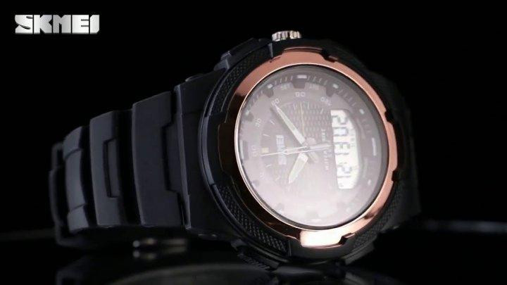 Мужские спортивные часы Skmei 1454 Черный с золотым Винница - изображение 4