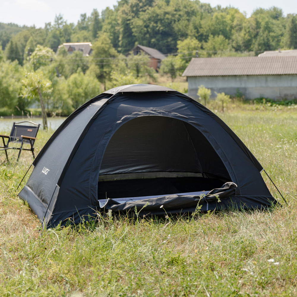 Двомісна туристична палатка для рибалки LU-025B Чорна Київ - фото 8