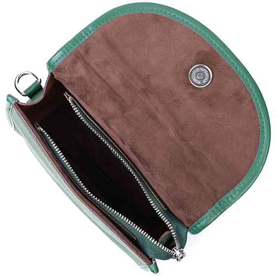 Компактна жіноча шкіряна сумка з напівкруглим клапаном Vintage 22260 Зелена Київ