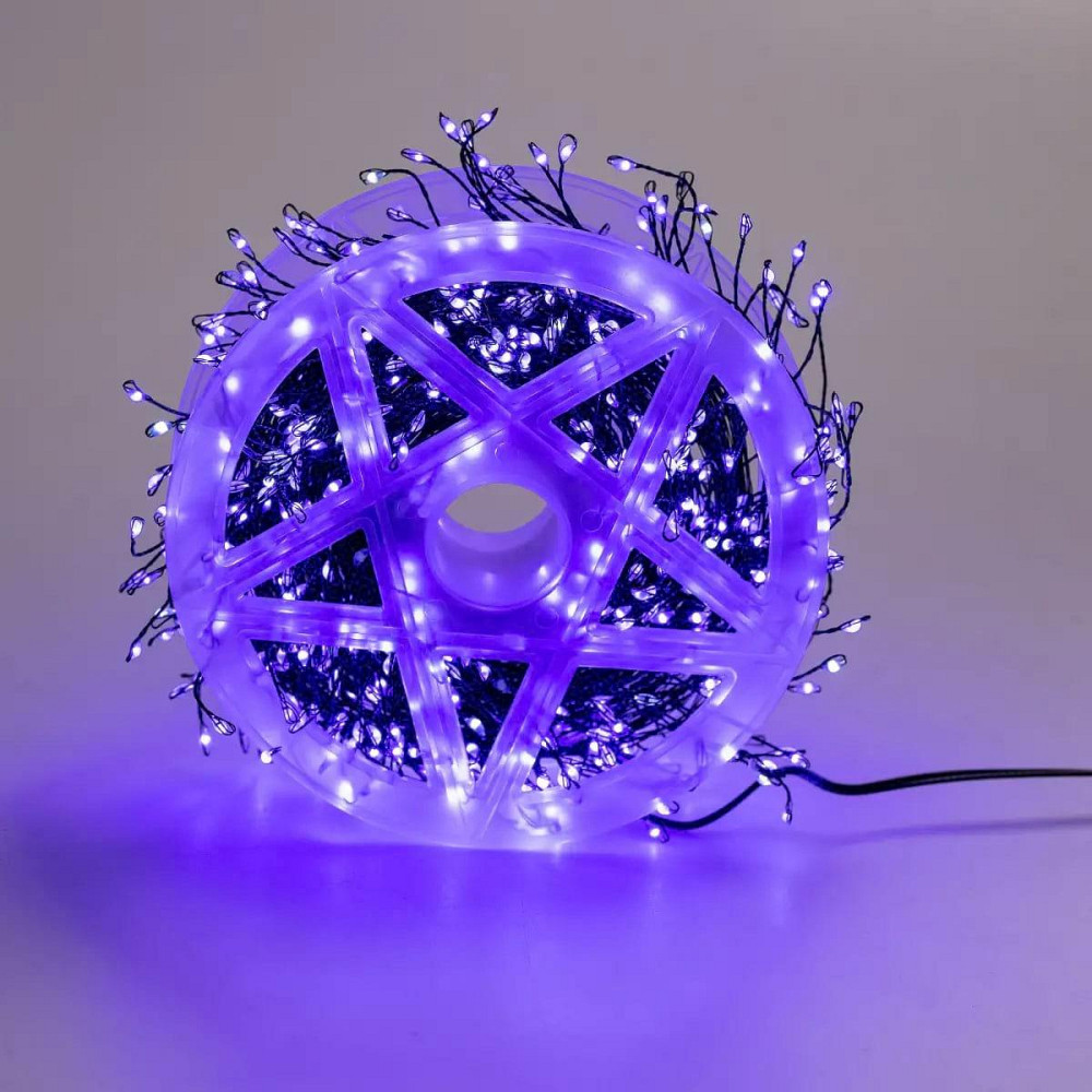 Гирлянда нить хвойная лапа 30 метров  640 led зеленый провод синяя D1750BL Киев - изображение 13