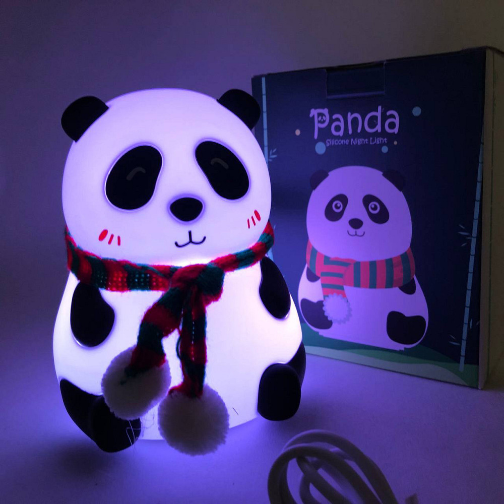 Нічник дитячий для новонароджених панда, Нічник на батарейках Світлодіодний силіконовий KJ-88 Львів - фото 3