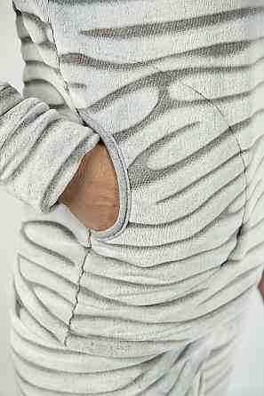 Домашній теплий комплект (піжама) жіночий без капюшона, велсофт топ Крохатушка одяг Київ