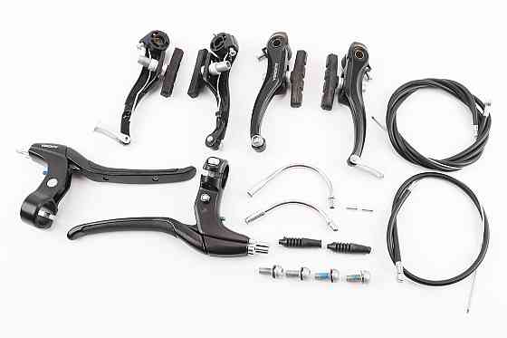 Гальмо V-brake 110мм (2 колеса) з ручками, тросами, чорний, HJ-805AD Киев