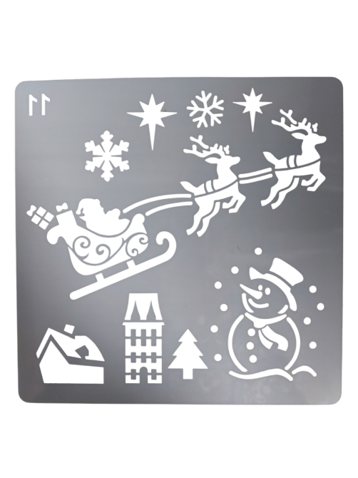 Трафарет новорічний З Новим Роком 15 на 15 см сірий Київ - фото 2