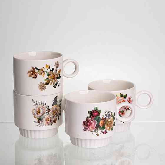 Подарунковий набір фарфорових чашок Flower 4 шт. Київ