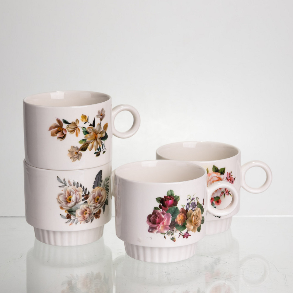 Подарунковий набір фарфорових чашок Flower 4 шт. Київ - фото 2