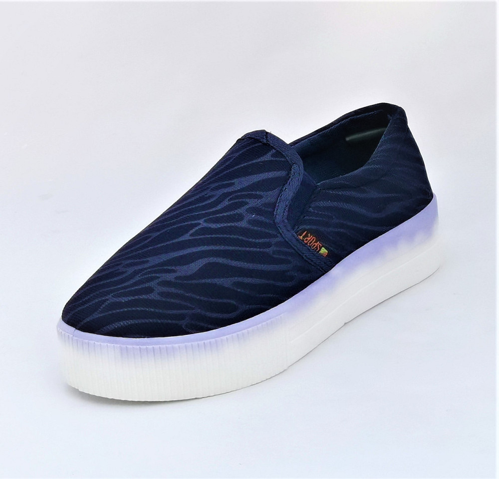 .Женские Синие Слипоны Мокасины на Высокой Толстой Подошве (размеры: 36,37,38,39,41) Днепр - изображение 9