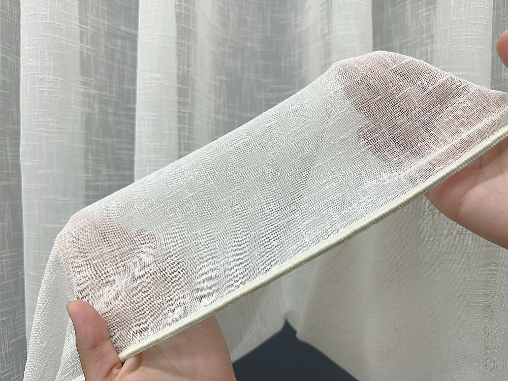 Тюль VR-Textil 2114т Aura Лен однотонный Молочный 400х270 см (42-1372) Киев - изображение 6