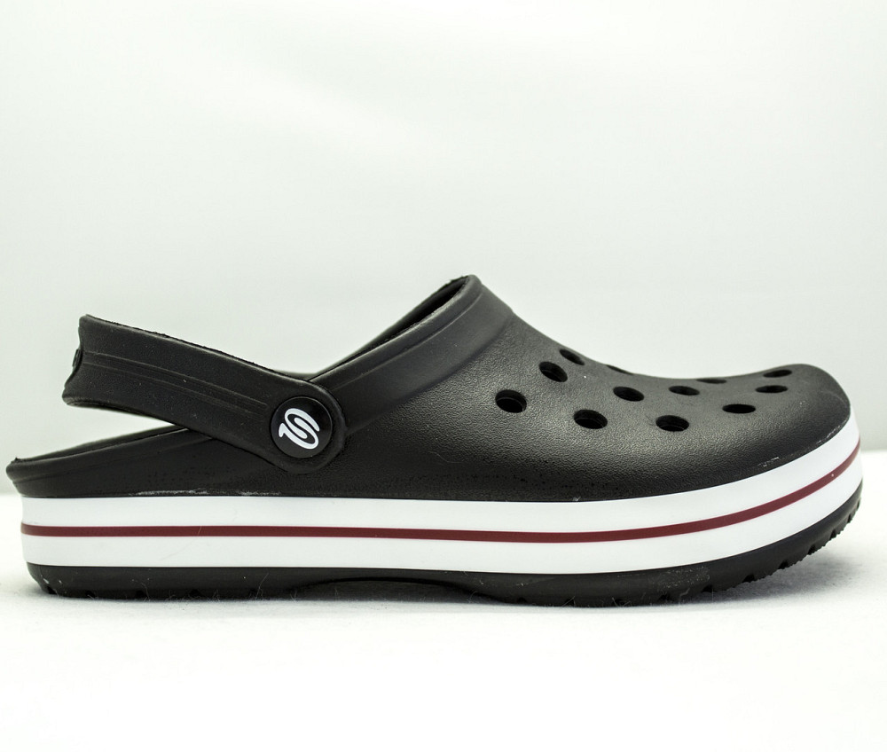 Кроксы подростковые черные сабо с большими дырками 