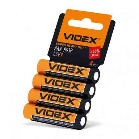 Батарейка сольова мікропальчик VIDEX AAA 4 шт. упаковка міні 3а Київ