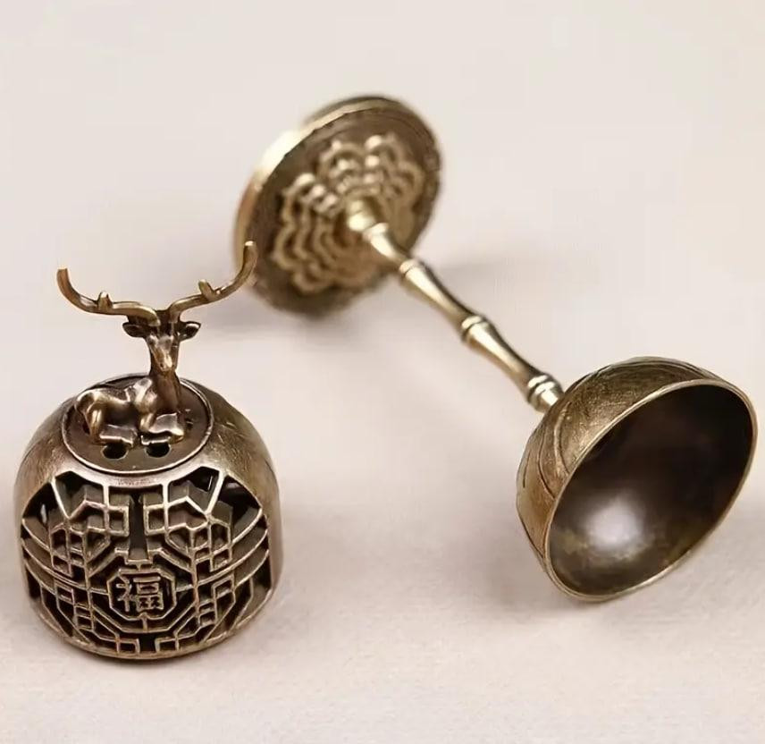 Изящный вертикальный держатель для благовоний с оленем. Мини-курильница на ножке 11,5 см Киев - изображение 4