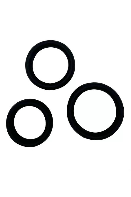 Набор эрекционных колец Alive Sensual Pleasure Rings черные Sex Aura Киев - изображение 2