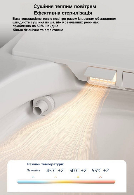 Умный унитаз-биде 9006A с украинским голосовым помощником, автопеной Bubble Shield 360°, УФ-стерилизацией, LED-дисплеем и Киев - изображение 7