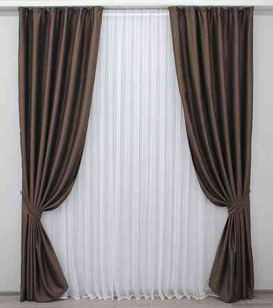 Комплект готових штор VR-Textil Bruno XO № 1115ш Венге 100х270 см 2 шт (31-411) Київ