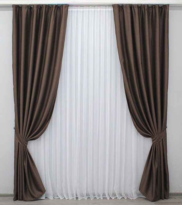 Комплект готових штор VR-Textil Bruno XO № 1115ш Венге 100х270 см 2 шт (31-411) Київ - фото 2